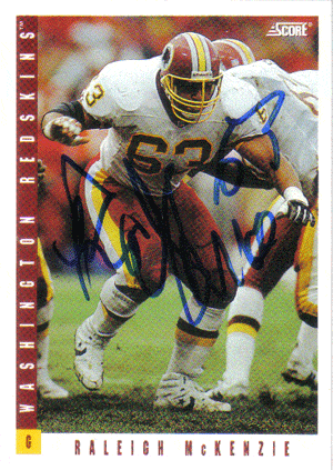 Autographed Football Cards Raleigh McKenzie Autographed Football Card