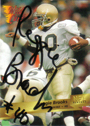 Autographed Football Cards Reggie Brooks Autographed Football Card