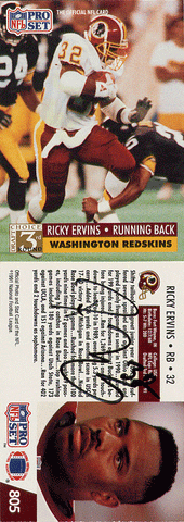 Autographed Football Cards Ricky Ervins Autographed Football Card