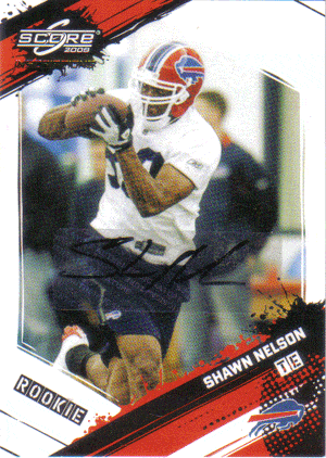Autographed Football Cards Shawn Nelson Autographed Rookie Football Card