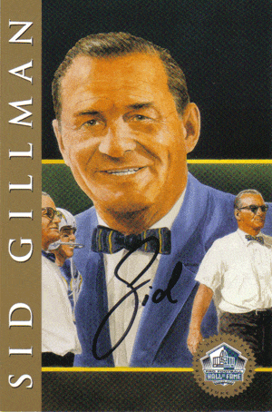 Autographed Football Cards Sid Gillman Autographed Football Card