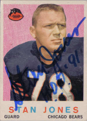Autographed Football Cards Stan Jones Autographed 1959 Topps Card