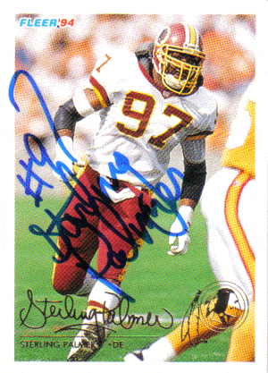 Autographed Football Cards Sterling Palmer Autographed Football Card