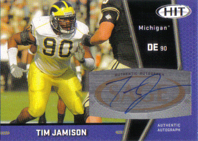 Autographed Football Cards Tim Jamison Autographed Rookie Football Card