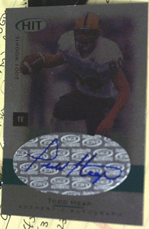 Autographed Football Cards Todd Heap Autographed 2001 Rookie Card.