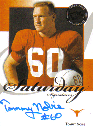 Autographed Football Cards Tommy Nobis Autographed Football Card
