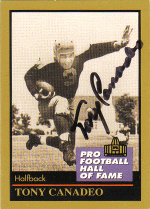Autographed Football Cards Tony Canadeo Autographed Football Card