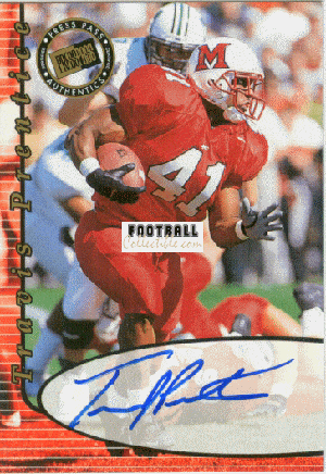 Autographed Football Cards Travis Prentice Autographed Football Card