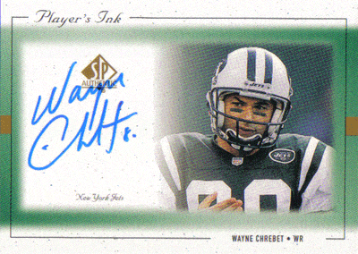 Autographed Football Cards Wayne Chrebet autographed football card