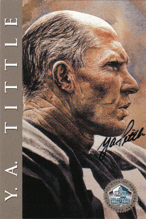 Autographed Football Cards Y.A. Tittle Autographed HOF Football Card