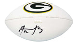 Autographed Footballs Aaron Rodgers Autographed Green Bay Packers White Panel Football