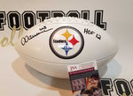 Autographed Footballs Dermontti Dawson Autographed Pittsburgh Steelers White Panel Football