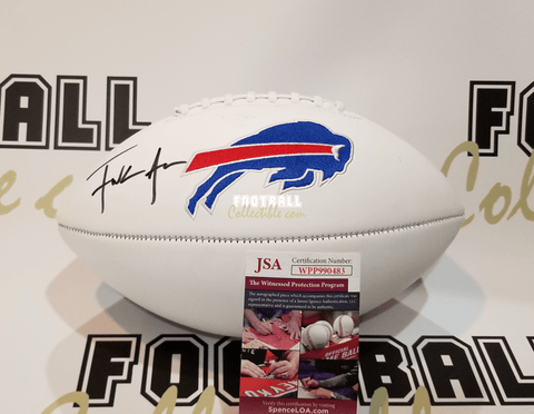 Autographed Footballs Frank Gore Autographed Buffalo Bills White Panel Football