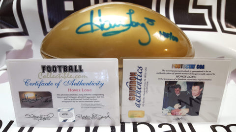 Autographed Footballs Howie Long Autographed Gold Panel Football