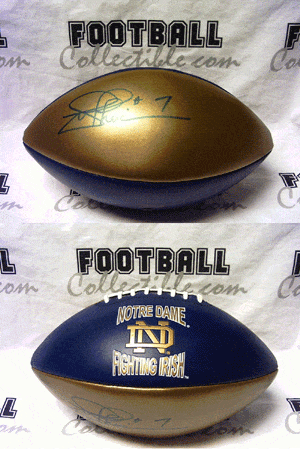 Autographed Footballs Joe Theismann Autographed Notre Dame Football