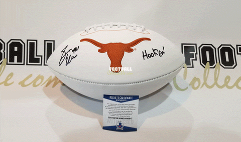 Autographed Footballs Sam Ehlinger Autographed Texas Longhorns White Panel Football