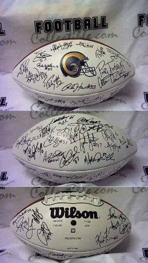 2001 St. Louis Rams Super Bowl Team Signed Football – Gold