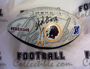 Autographed Footballs Stephen Davis Autographed Redskins Football