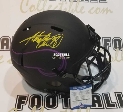 Autographed Full Size Helmets Adrian Peterson Autographed Minnesota Vikings Eclipse Helmet
