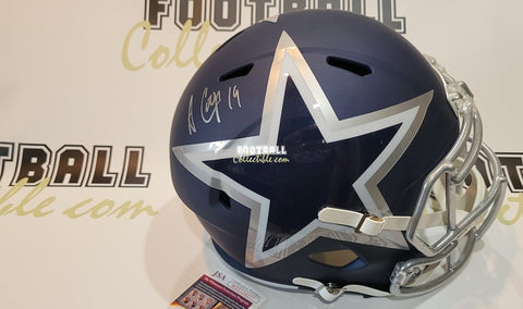 Autographed Full Size Helmets Amari Cooper Autographed Dallas Cowboys AMP Helmet