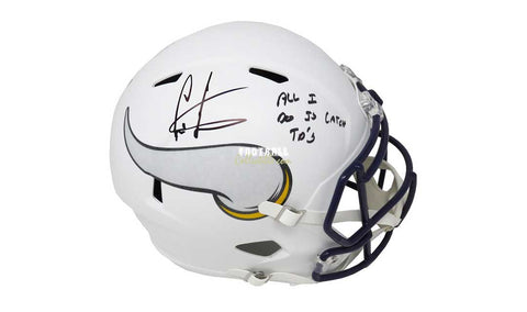 Autographed Full Size Helmets Cris Carter Autographed Lunar Eclipse Minnesota Vikings Mini Helmet
