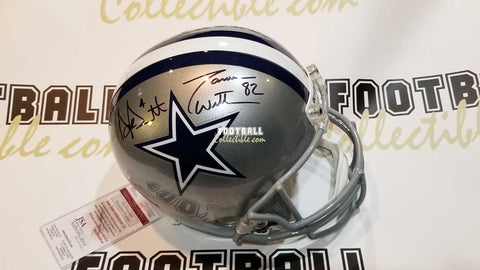 Autographed Full Size Helmets Dak Prescott and Jason Witten Autographed Dallas Cowboys Helmet