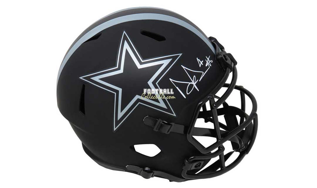 dallas cowboys football helmet signed by dak prescott Dak Prescott Autographed Eclipse Dallas Cowboys Helmet – FootballCollectible.com