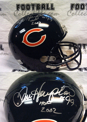 Autographed Full Size Helmets Dan Hampton Autographed Full Size Bears Helmet
