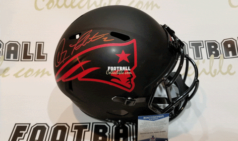 Autographed Full Size Helmets Doug Flutie Autographed New England Patriots Eclipse Helmet