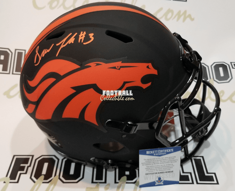 Autographed Full Size Helmets Drew Lock Autographed Eclipse Authentic Denver Broncos Helmet