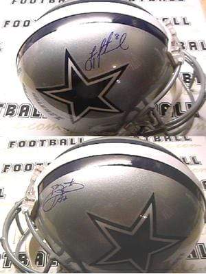 Emmitt Smith and Troy Aikman Autographed Proline Dallas Cowboys Helmet –