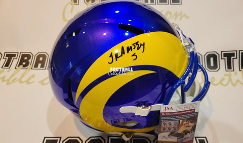 Autographed Full Size Helmets Jalen Ramsey Autographed Los Angeles Rams Helmet