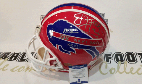 Autographed Full Size Helmets Jim Kelly Autographed Authentic Proline Buffalo Bills Helmet