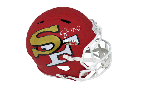 Autographed Full Size Helmets Joe Montana Autographed San Francisco 49ers AMP Helmet