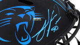 Autographed Full Size Helmets Julius Peppers Autographed Carolina Panthers Eclipse Helmet