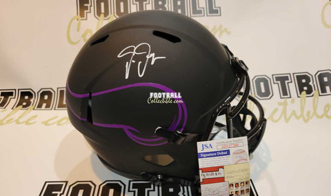 Autographed Full Size Helmets Justin Jefferson Autographed Minnesota Vikings Eclipse Helmet