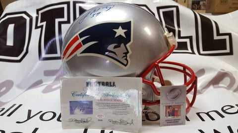 Autographed Full Size Helmets Laurence Maroney Autographed Patriots Proline Helmet