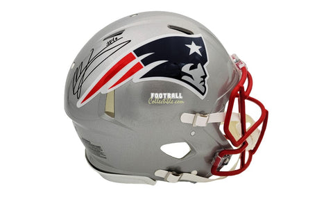 Autographed Full Size Helmets Mac Jones Autographed New England Patriots Helmet