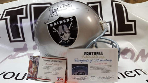Autographed Full Size Helmets Marcus Allen Autographed Oakland Raiders Proline Helmet