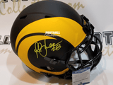Autographed Full Size Helmets Marshall Faulk Autographed Full Size Rams Helmet