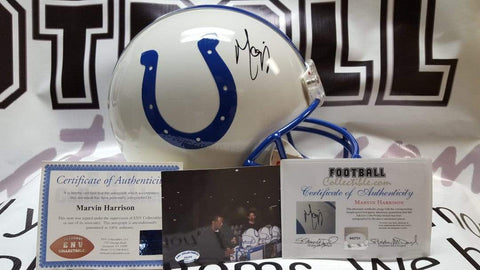 Autographed Full Size Helmets Marvin Harrison Autographed Indianapolis Colts Proline Helmet