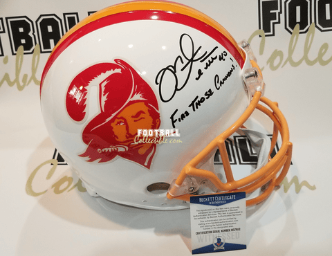 Autographed Full Size Helmets Mike Alstott Autographed Throwback Tampa Bay Buccaneers Helmet