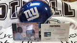 Autographed Full Size Helmets Plaxico Burris Autographed New York Giants Helmet