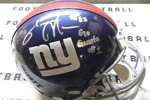 Autographed Full Size Helmets Sinorice Moss Autographed NY Giants Proline