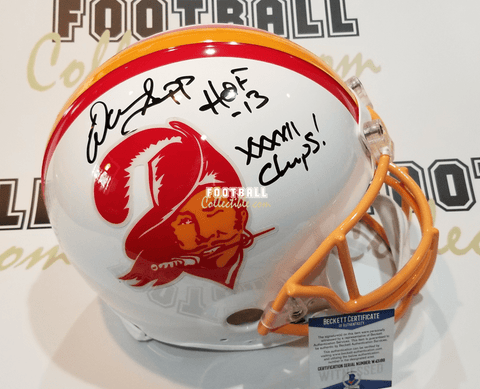 Autographed Full Size Helmets Warren Sapp Autographed Throwback Buccaneers Helmet