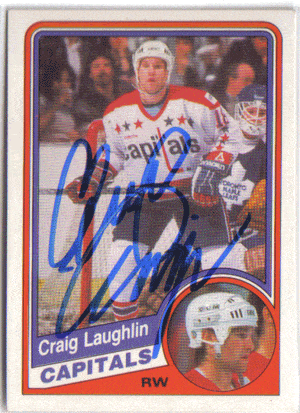 Autographed Hockey Cards Craig Laughlin Autographed Hockey Card