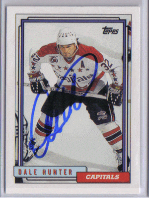 Autographed Hockey Cards Dale Hunter Autographed Hockey Card