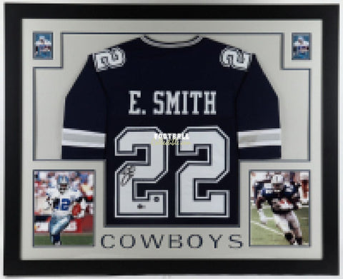 Autographed Jerseys Emmitt Smith Custom Framed Autographed Dallas Cowboys Jersey