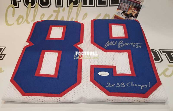 Mark Bavaro Autographed New York Custom Blue Football Jersey - BAS