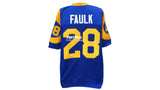Autographed Jerseys Marshall Faulk Autographed Throwback Rams Jersey